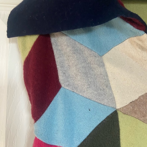 *Like Fendi 2025* Designer Handmade Cashmere Shawl w/Pockets & Wide Collar Small - Picture 5 of 6